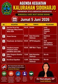 Agenda Kegiatan Tanggal 5 Juni 2026 Pemerintah Kalurahan Sidoharjo